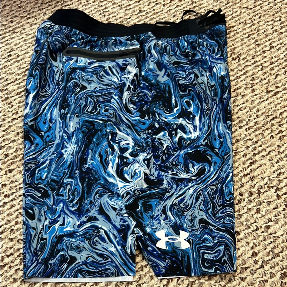 Under Armour Blue and Black Board Shorts Dynamic Swimwear